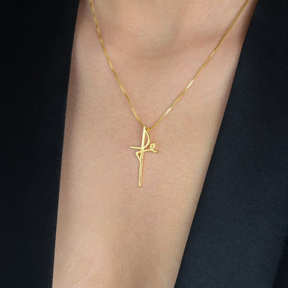 Colar Feminino Cruz Fé Banhado a Ouro 24k - Belice Joias