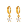 Brinco Argolinha Dourada Estrela Zircônia Ouro 24K | Belice