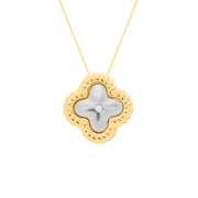 Colar de Flor Dourado e Prateado Banhado a Ouro 24K - Belice Joias