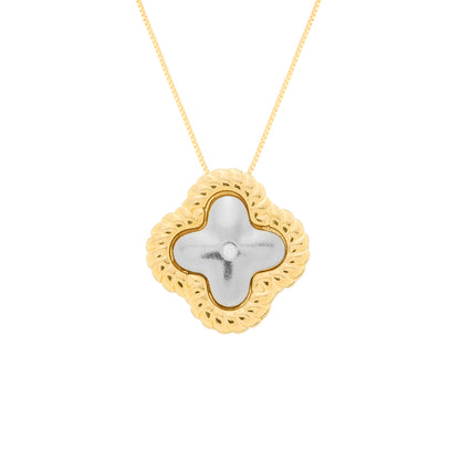 Colar de Flor Dourado e Prateado Banhado a Ouro 24K - Belice Joias