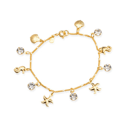 Pulseira Feminina Dourada Fundo do Mar Ouro 24K - Belice Joias