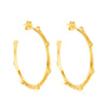 Brinco de Argola Dourado com Pérolas Ouro 24K - Belice Joias