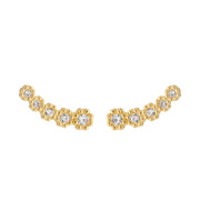 Brinco Ear Cuff Dourado 5 Zircônias Banhado Ouro 24K - Belice