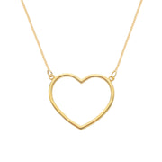 Colar Dourado Coração Vazado Banhado Ouro 24K - Belice Joias