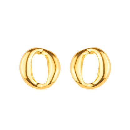 Brinco Dourado Elo Corrente Banhado a Ouro 24K - Belice Joias