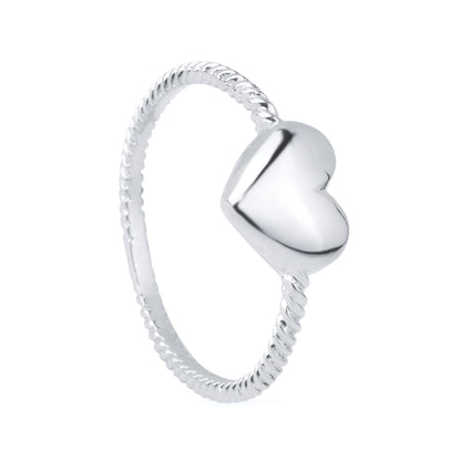 Anel de Falange Coração Banhado a Ródio Prateado Belice Joias