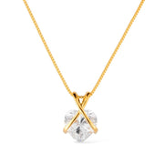 Colar Coração Zircônia Dourado Banho Ouro 24K - Belice Joias