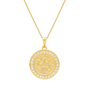 Colar São Miguel Arcanjo Banhado a Ouro 24k com Zircônias - Belice