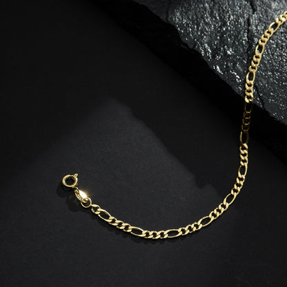 Pulseira Masculina Banhada a Ouro 24k Elo 3 por 1 4mm - Belice Joias