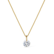 Colar Ponto de Luz Dourado Zircônia Banho Ouro 24K - Belice Joias