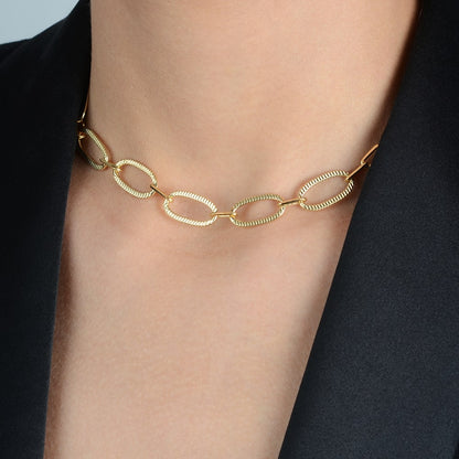 Choker Dourada Corrente com Extensor Banho de Ouro 24K - Belice Joias