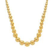 Colar Dourado de Bolas Crescentes Banhado a Ouro 24K - Belice Joias