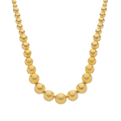 Colar Dourado de Bolas Crescentes Banhado a Ouro 24K - Belice Joias