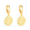 Brinco Argolinha Dourada Medalha Religiosa Banho Ouro 24K | Belice