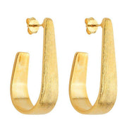 Brinco Dourado Gota Escovado Banhado a Ouro 24K - Belice Joias