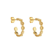 Brinco Dourado Argola Flor Ouro 24K Antialérgico - Belice Joias