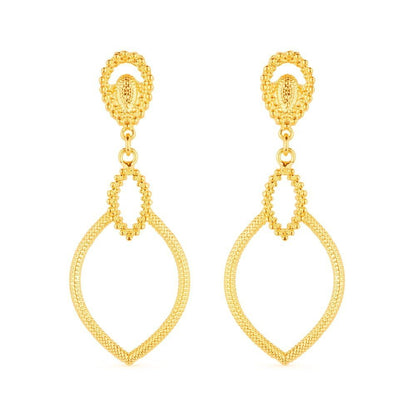 Brinco Dourado Gota de Gala Banhado a Ouro 24K - Belice Joias