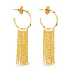 Brinco Argola com Franja Dourado Ouro 24K | Belice Joias