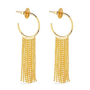 Brinco Argola com Franja Dourado Ouro 24K | Belice Joias