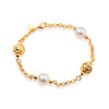 Pulseira Feminina Elo Português Ouro 24k Pérolas - Belice Joias