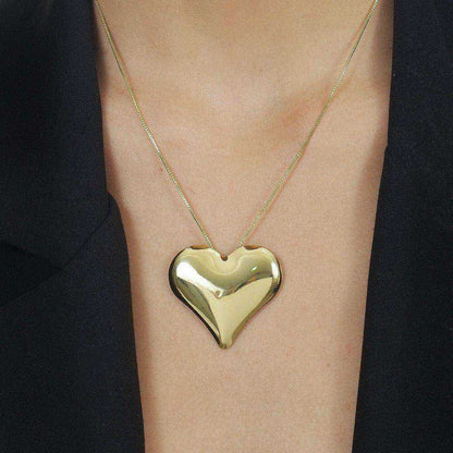 Colar Coração Liso Dourado Banhado a Ouro 24K - Belice Joias