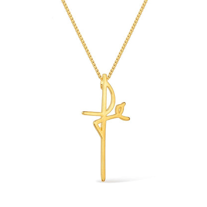 Colar Feminino Cruz Fé Banhado a Ouro 24k - Belice Joias