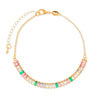 Pulseira Feminina Pedras Coloridas Banhada a Ouro 24K - Belice Joias