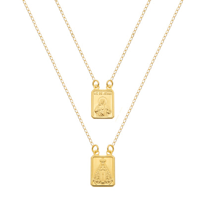 Escapulário Masculino Banhado a Ouro 24k Tradicional - Belice Joias