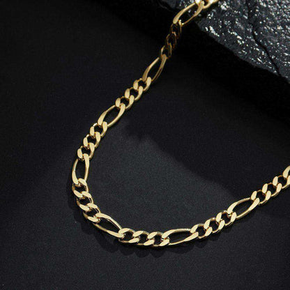 Corrente Masculina Dourada Elo 3x1 5mm Ouro 24k - Belice Joias