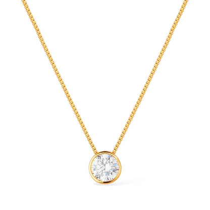 Colar Feminino Ponto de Luz Zircônia Banhado a Ouro 24K - Belice