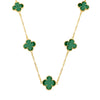 Colar Dourado 5 Trevos Verde Banhado a Ouro 24K | Belice Joias