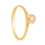 Anel Feminino 9 Zircônias Banhado a Ouro 24K | Belice Joias