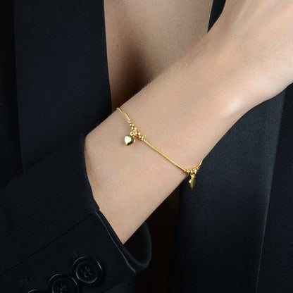 Pulseira Feminina 3 Corações Banhada a Ouro 24K | Belice Joias