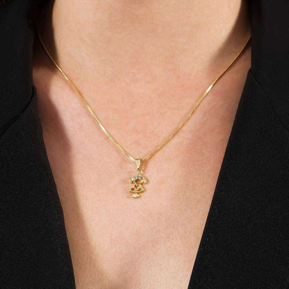 Colar Dourado Filha com Zircônia Banhado Ouro 24K - Belice Joias
