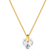 Colar Dourado Coração em Cristal Banho Ouro 24k - Belice Joias
