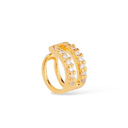 Piercing de Pressão Dourado com Zircônias Ouro 24K - Belice Joias
