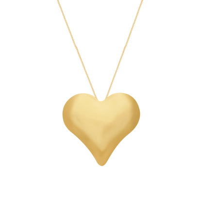Colar Coração Liso Dourado Banhado a Ouro 24K - Belice Joias