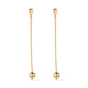 Brinco Dourado de Corrente Longo Banhado Ouro 24K | Belice Joias