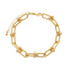 Pulseira Feminina Elos Largos Dourada Ouro 24K - Belice Joias