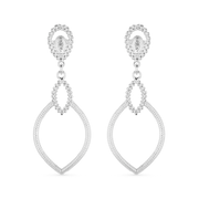 Brinco Gota de Gala Prateado Banhado a Ouro Branco | Belice Joias