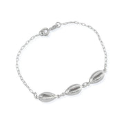 Pulseira de Búzios Prateada com Banho de Ródio - Belice Joias