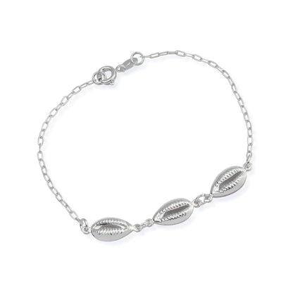Pulseira de Búzios Prateada com Banho de Ródio - Belice Joias