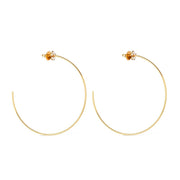 Brinco Argola Dourada Grande Flor Strass Ouro 24K - Belice Joias