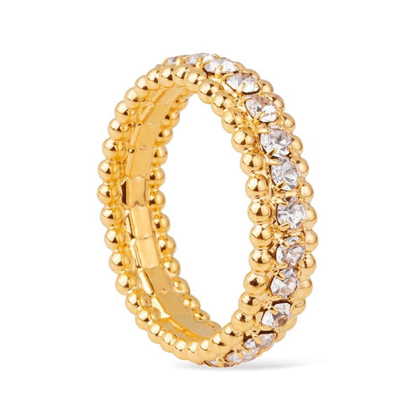 Anel Aparador Ouro 24K Cravejado Zircônia - Belice Joias