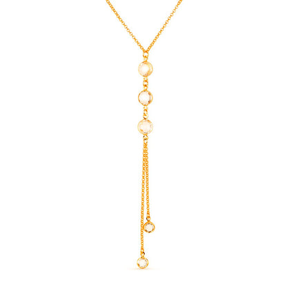 Colar Dourado Gravatinha Pontos de Luz Ouro 24K - Belice Joias