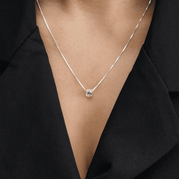Colar Ponto de Luz Prata 925 Zircônia 45cm | Belice Joias