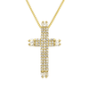 Colar Dourado de Cruz Cravejado com Zircônia - Belice Joias