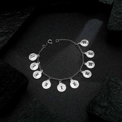 Pulseira Prateada 10 Mandamentos em Ouro Branco - Belice Joias