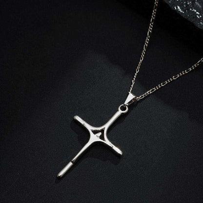Pingente Crucifixo Masculino Prateado Ródio Branco - Belice Joias