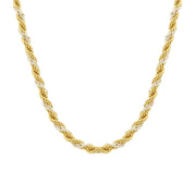 Colar Baiano Bicolor Dourado e Prateado Ouro 24K - Belice Joias